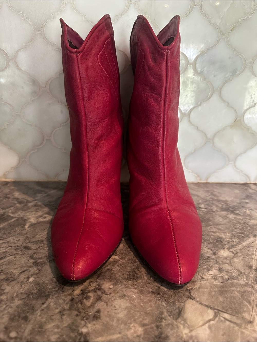 Colcci Pink Leather Western Ankle Booties Size 7 / EU 38 Made in Brazil - Picture 6 of 10